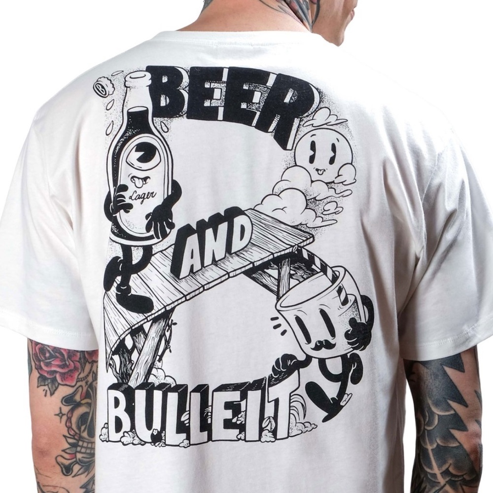 The Dudes Berlin x Bulleit Graphic Tee Tattoo Style Size Large White